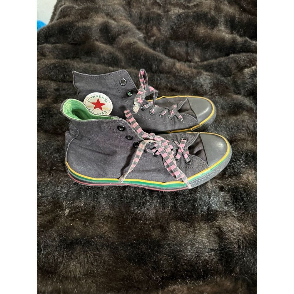 Limited edition Rasta High top Converse shoes sneakers Men 8 Women 10 Jamaica